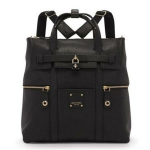Henri Bendel pebbles black leather jetsetter backp